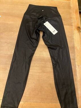 CRZ YOGA Black High-Waist Shiny Leggings